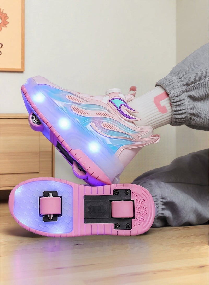 EASY FUTURE Roller Sport Sneakers for Kids Roller Skate Shoes with Flashing Wheels Skate Sneakers Indoor Outdoor Children's Gift NO.1304 - Image 1